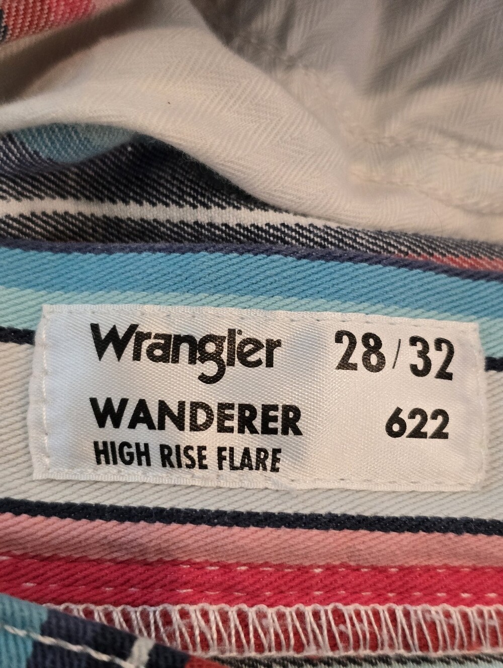 Wrangler Retro Serape Stripe Flare Jeans Women's 28x32 Western - Picture 4 of 7